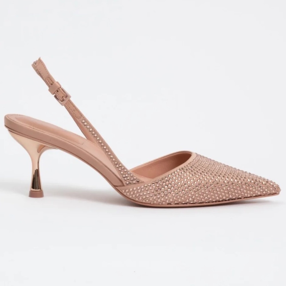 🌹JONATHAN SIMKHAI🌹 Dylan Embellished Slingback Blush Pumps Size: 36 - Picture 2 of 11